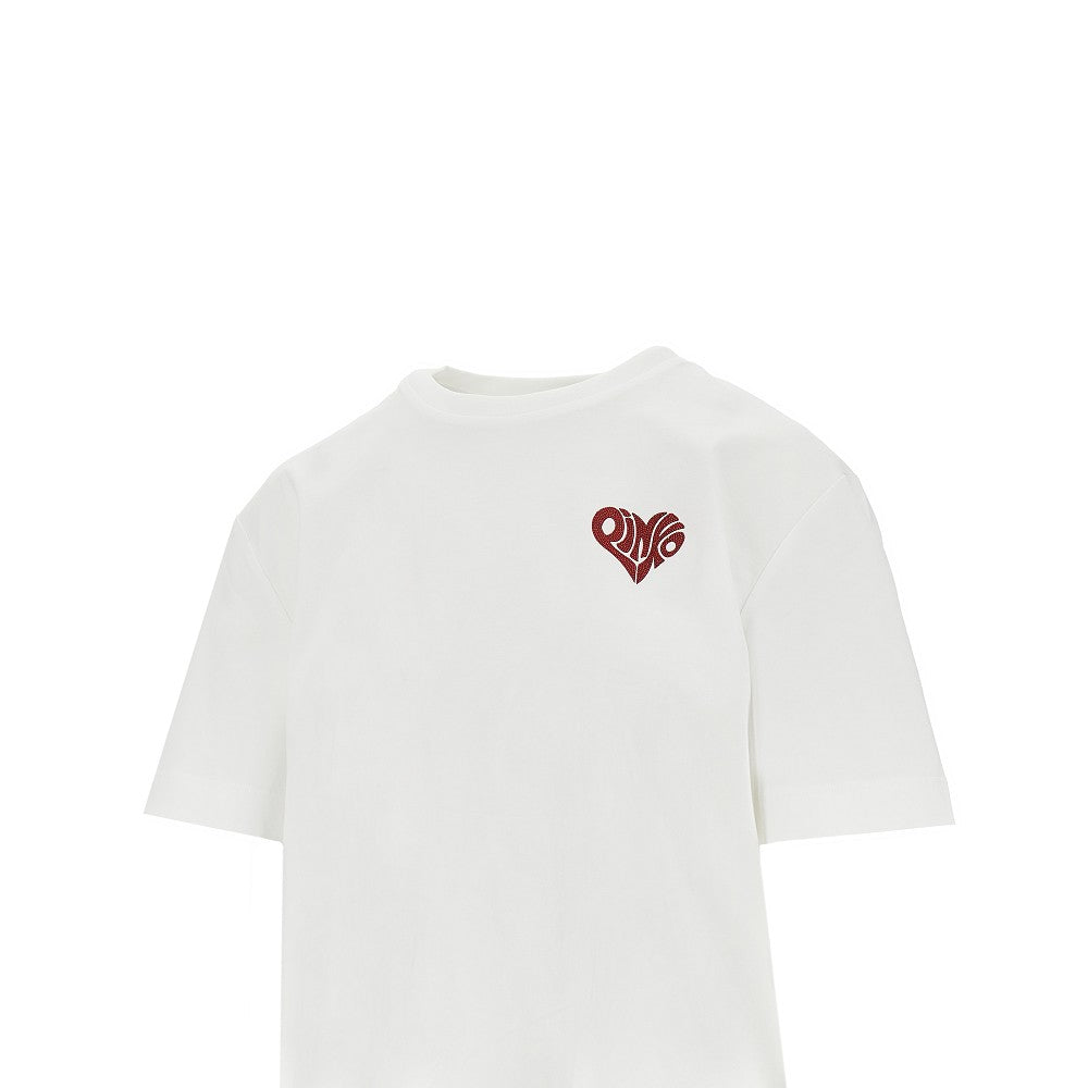 Pinko T-shirt con stampa 'AMORE' in strass, view 2