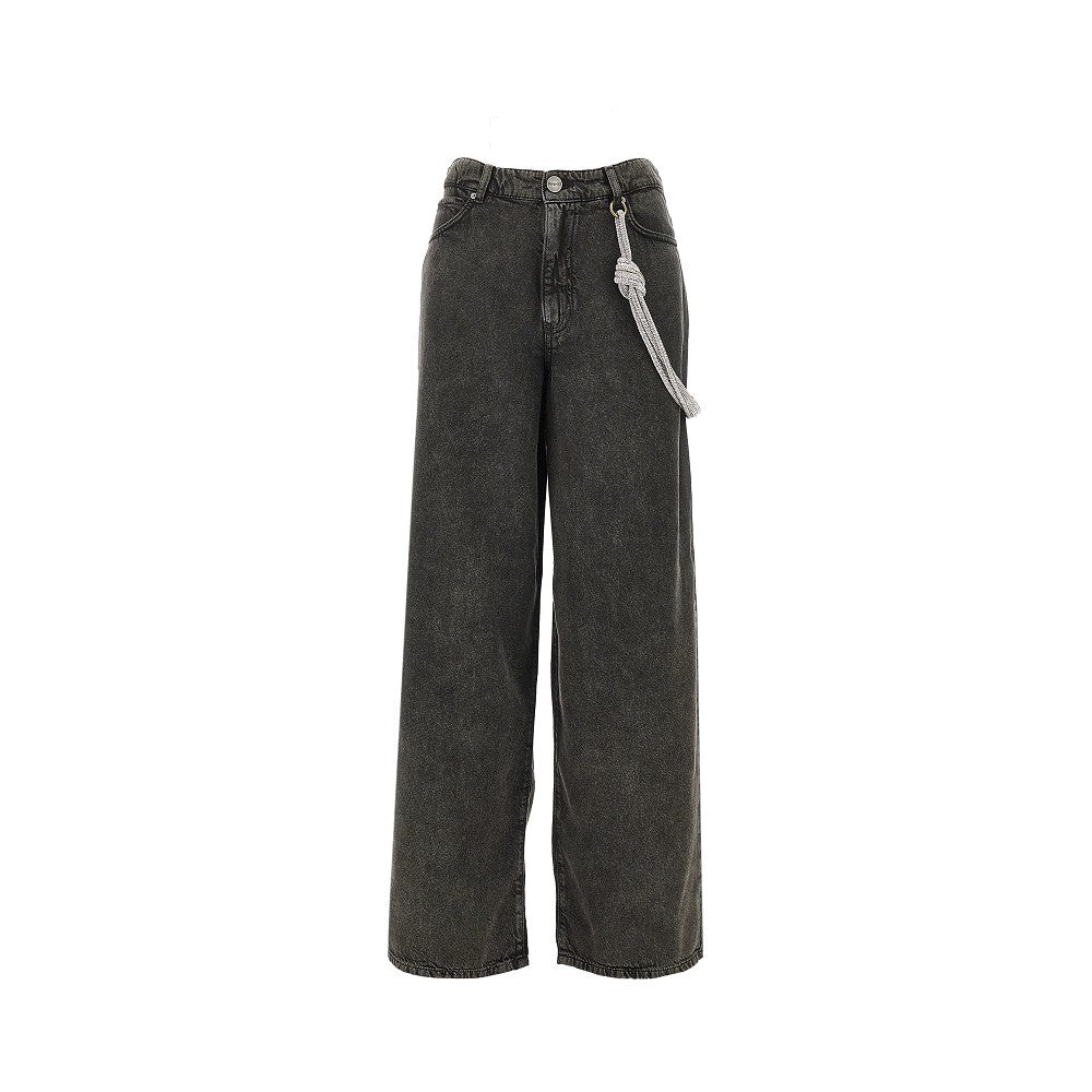 Pinko Jeans Loose Fit con corda strass