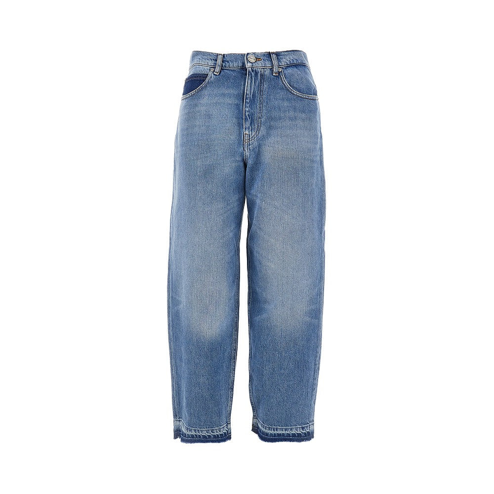 Pinko Jeans Balloon Fit con orlo sfrangiato
