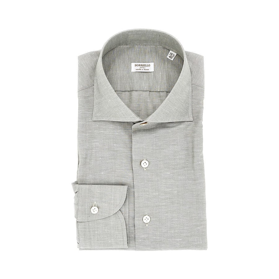 BORRIELLO NAPOLI Camicia sartoriale in cotone e lino