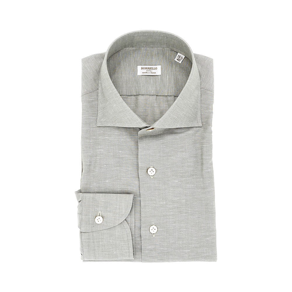 BORRIELLO NAPOLI Camicia sartoriale in cotone e lino