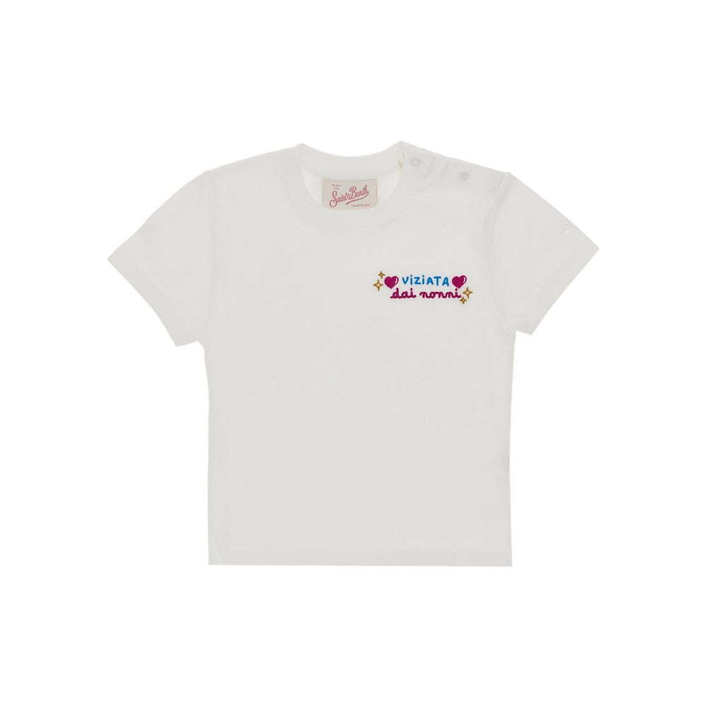 SAINT BARTH T-shirt con ricamo 'Viziata dai nonni'