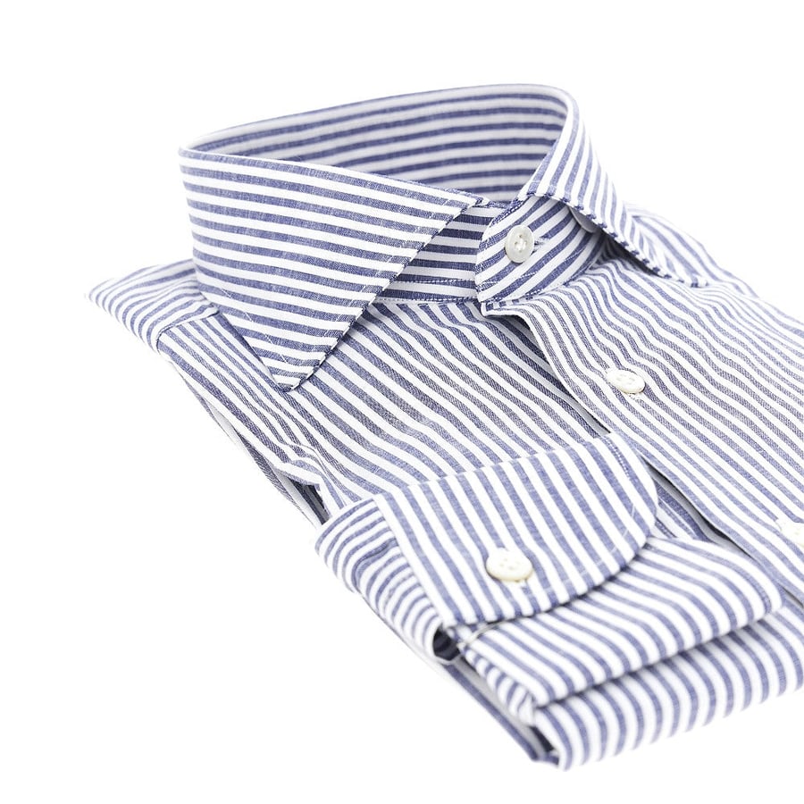 BORRIELLO NAPOLI Camicia in cotone a righe, view 2