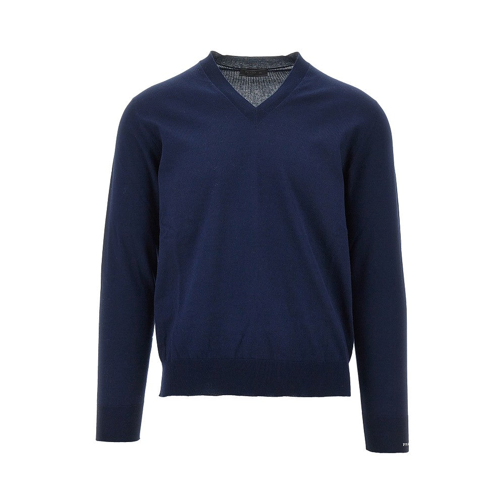 Prada Maglia in cotone con scollo a V