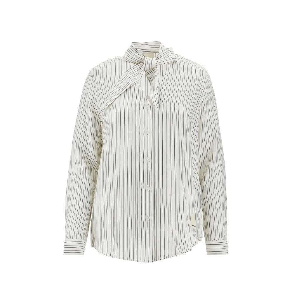 Emporio Armani Camicia a righe con collo foulard