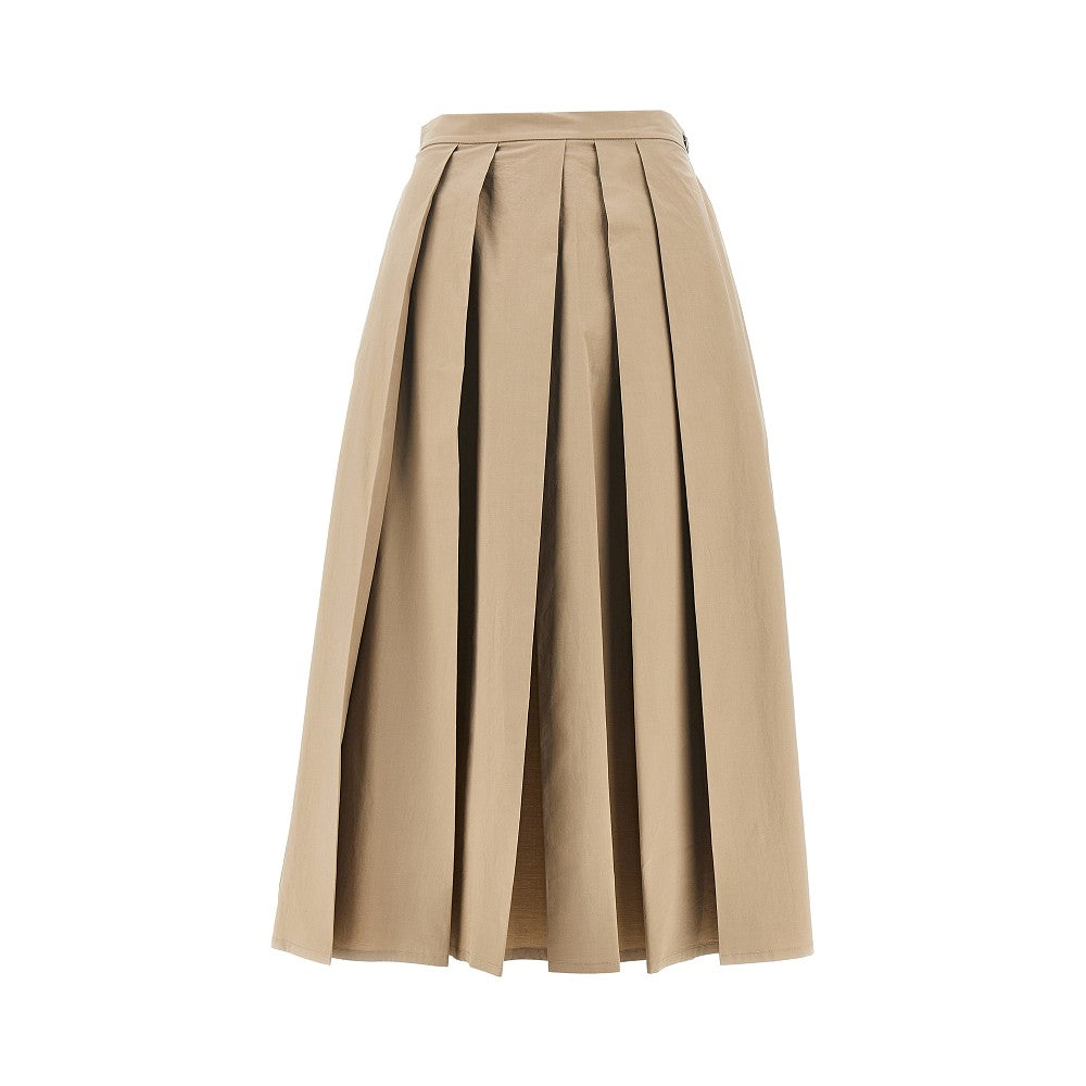 Emporio Armani Gonna midi a pieghe in popeline stretch