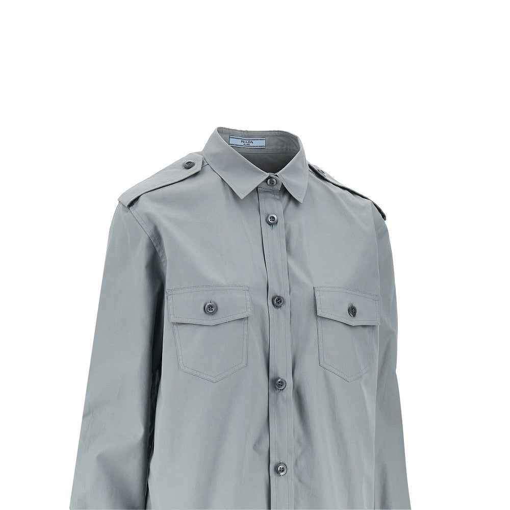 Prada Camicia in popeline con dettagli utility, view 2