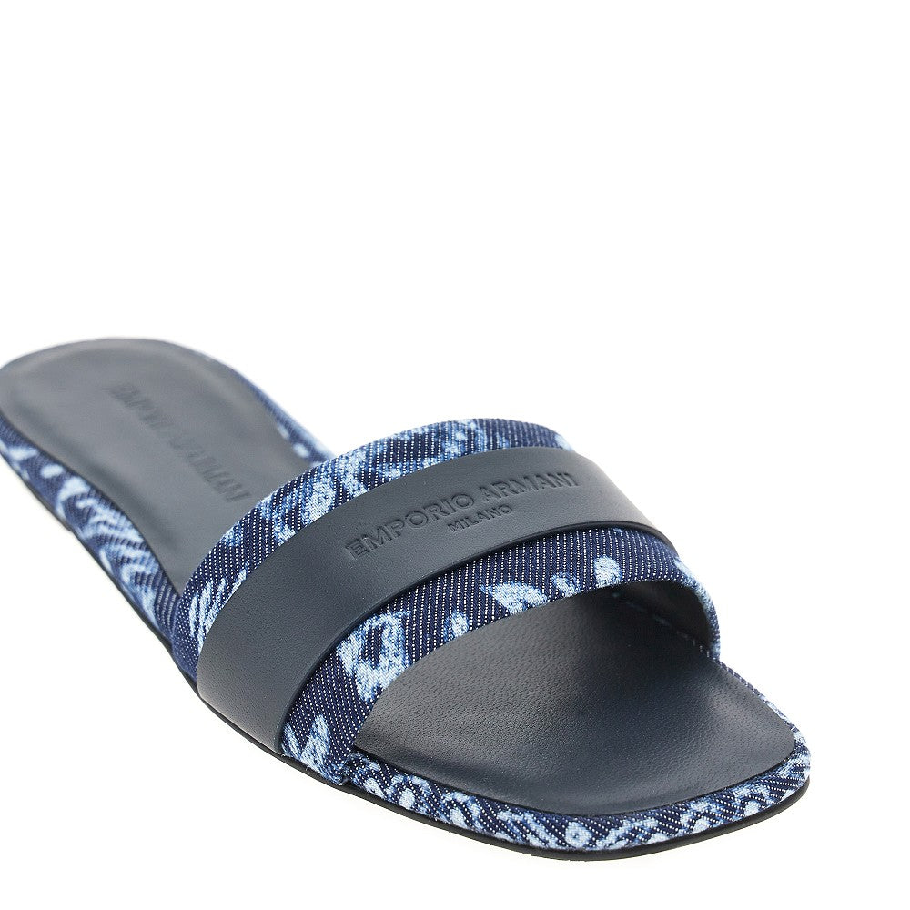 Emporio Armani Ciabatte in tela con motivo Bandana jacquard, view 2