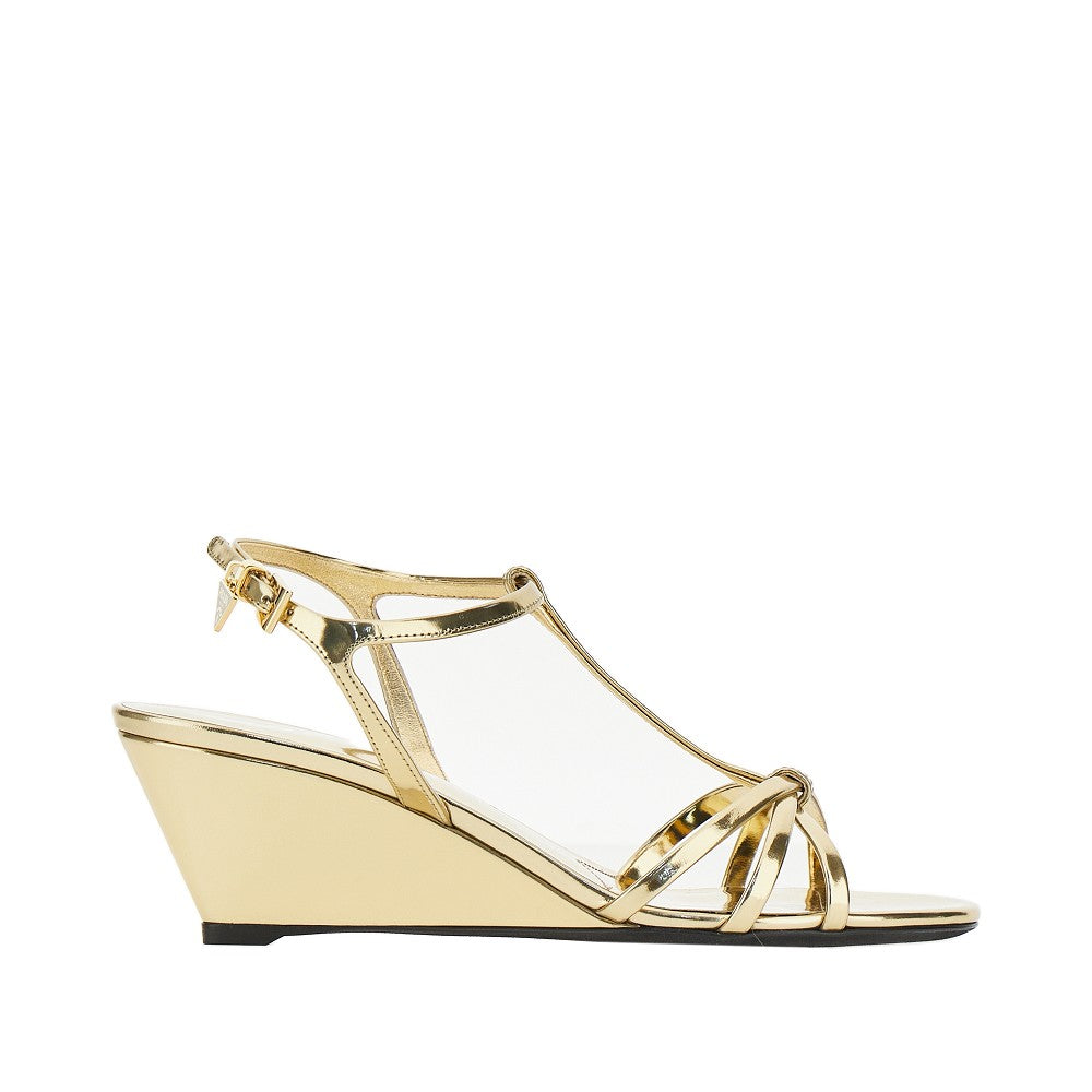 Prada Sandali in pelle metallizzata