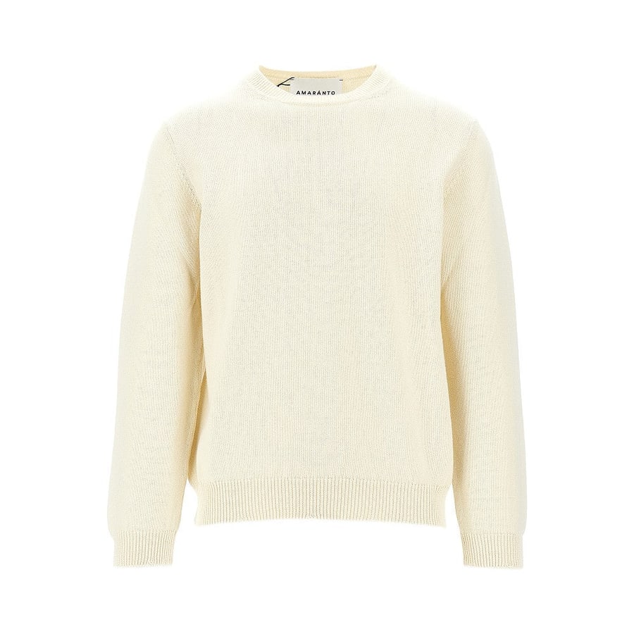AMARANTO Pullover in cotone con finiture distressed