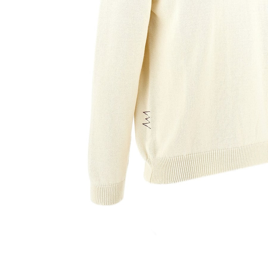 AMARANTO Pullover in cotone con finiture distressed, view 2