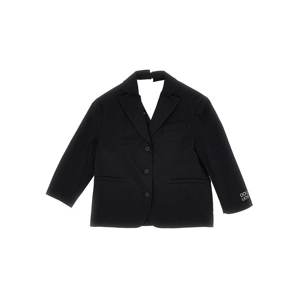 DOUDOU Giacca in cotone stretch con stampa logo