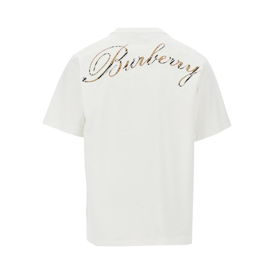 Burberry T-shirt con logo in Burberry Check, view 3