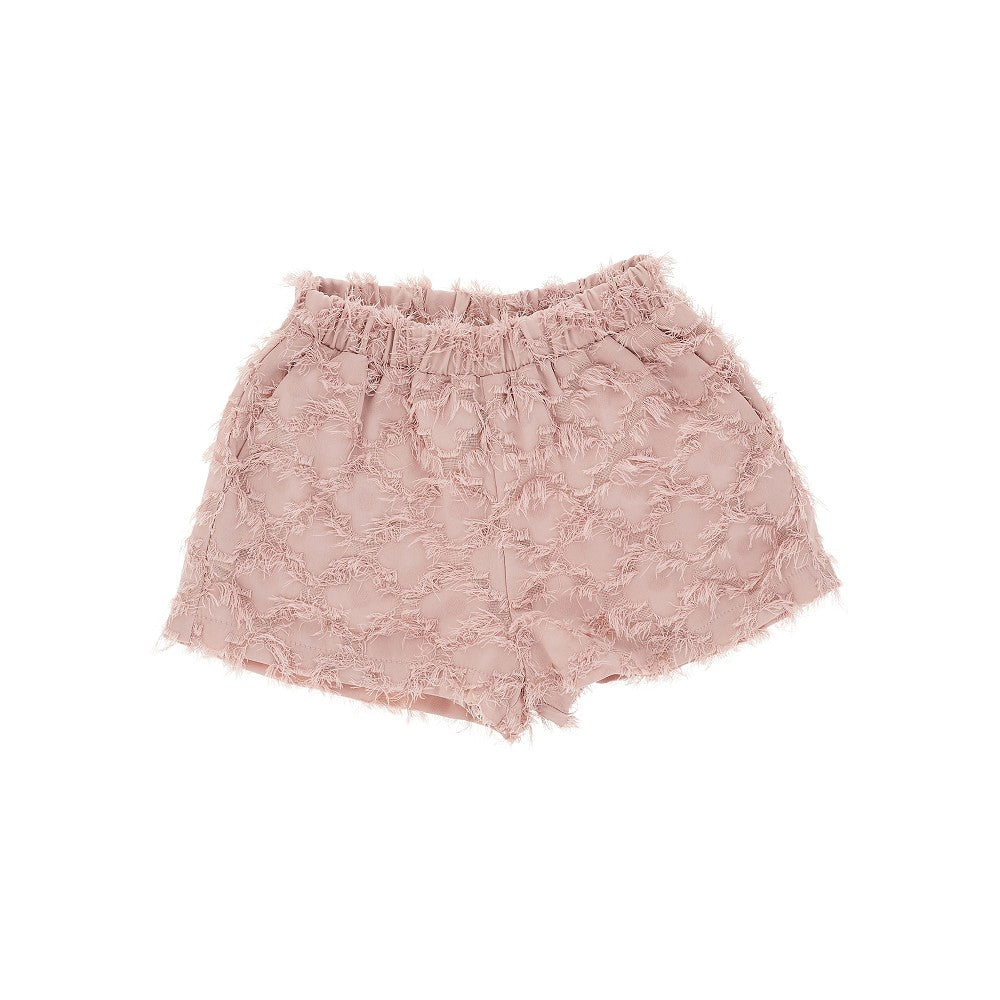 DOUDOU Shorts in tessuto sfrangiato