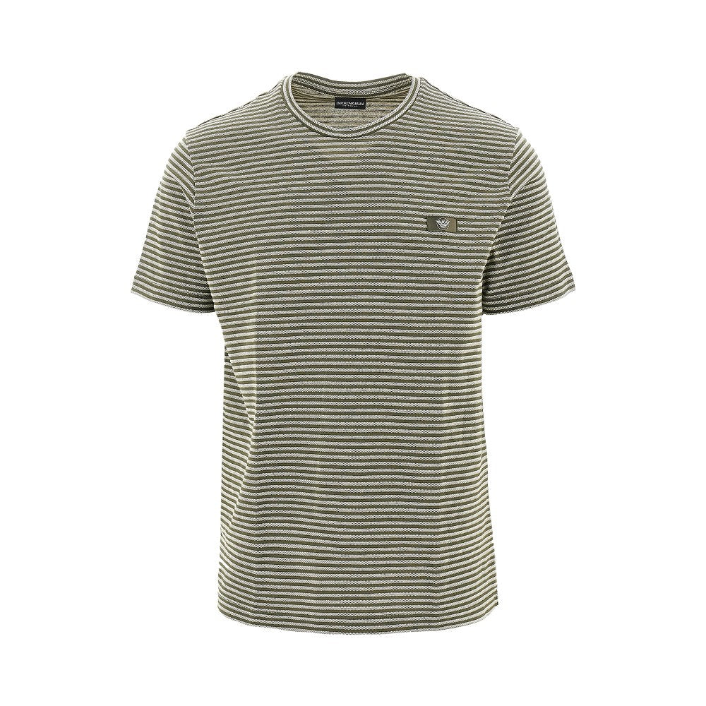 Emporio Armani T-shirt Swimwear in cotone a righe