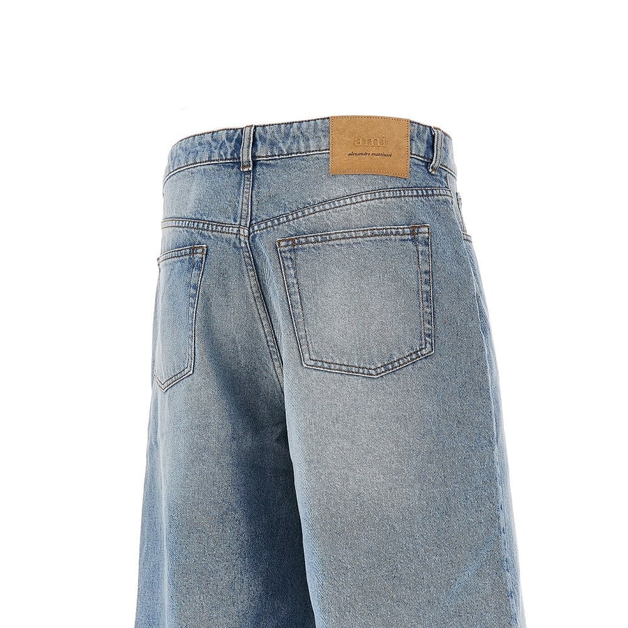 AMI Bermuda ampi in denim, view 4