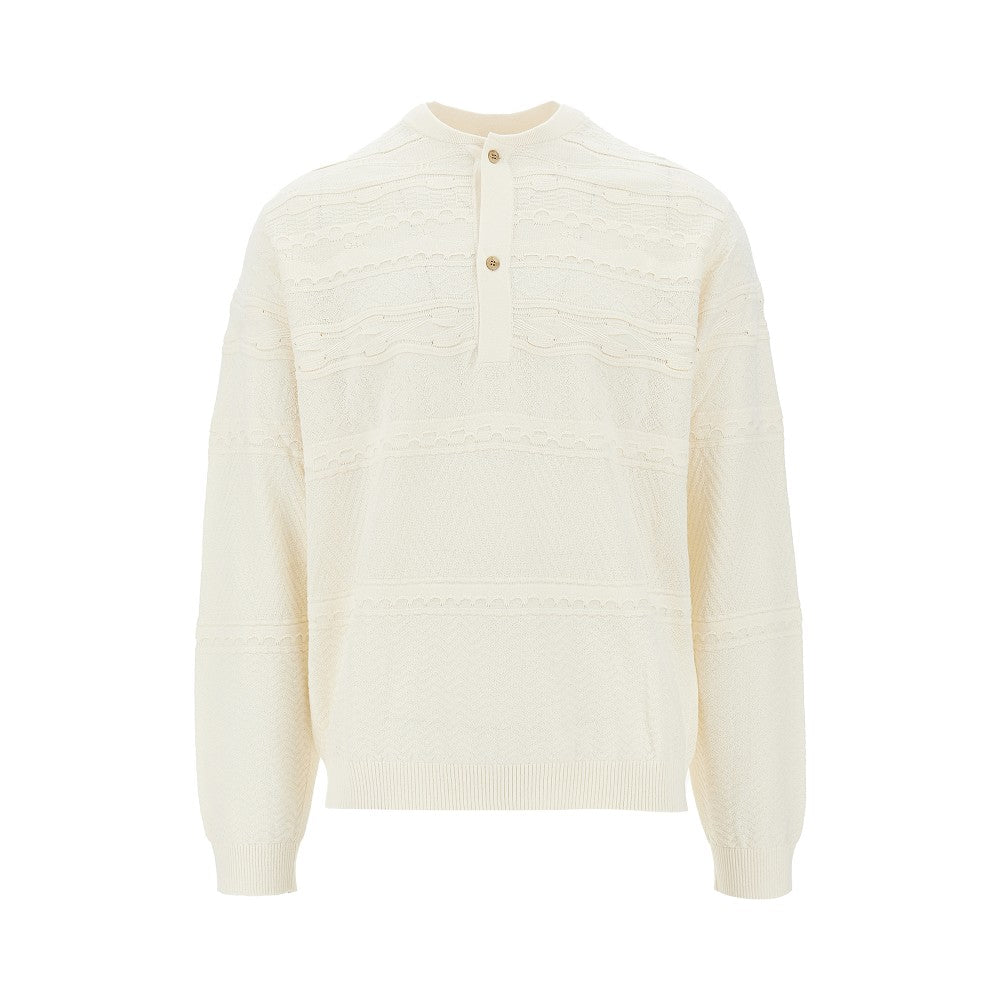 Emporio Armani Pullover in misto cotone con colletto Henley