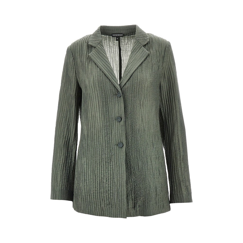 Emporio Armani Blazer monopetto in taffetà testurizzato