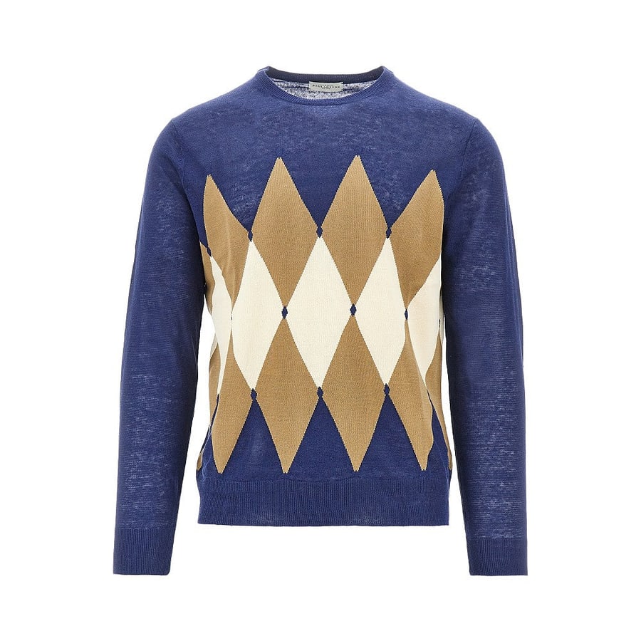 BALLANTYNE Pullover a rombi in lino e cotone