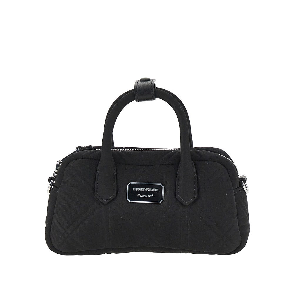 Emporio Armani Mini borsa bauletto in nylon goffrato