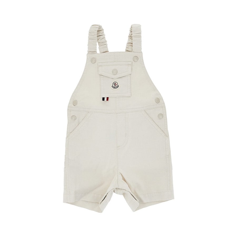 Moncler Salopette in cotone stretch con patch logo