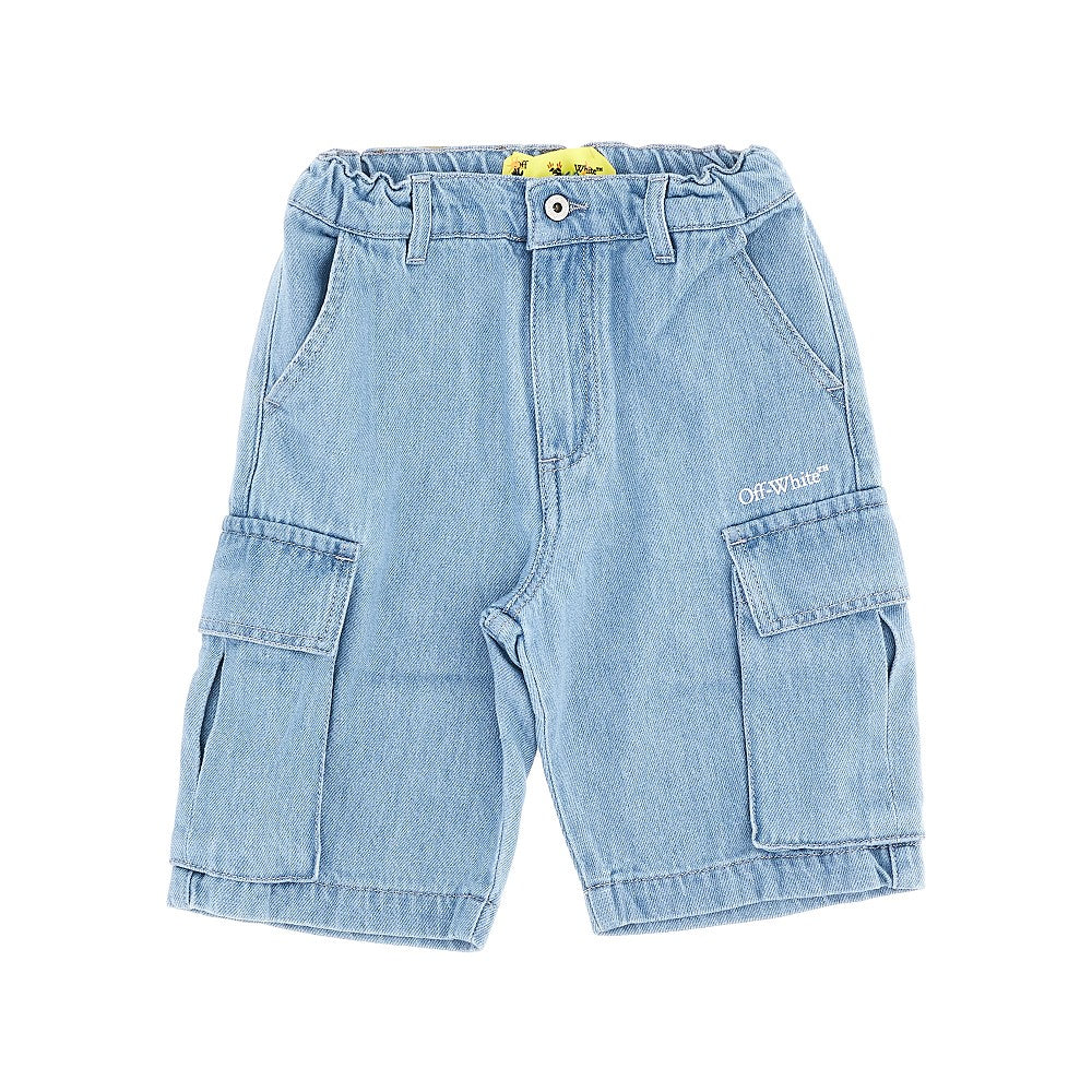 Off-White Bermuda cargo in denim 'Diag Sketch'