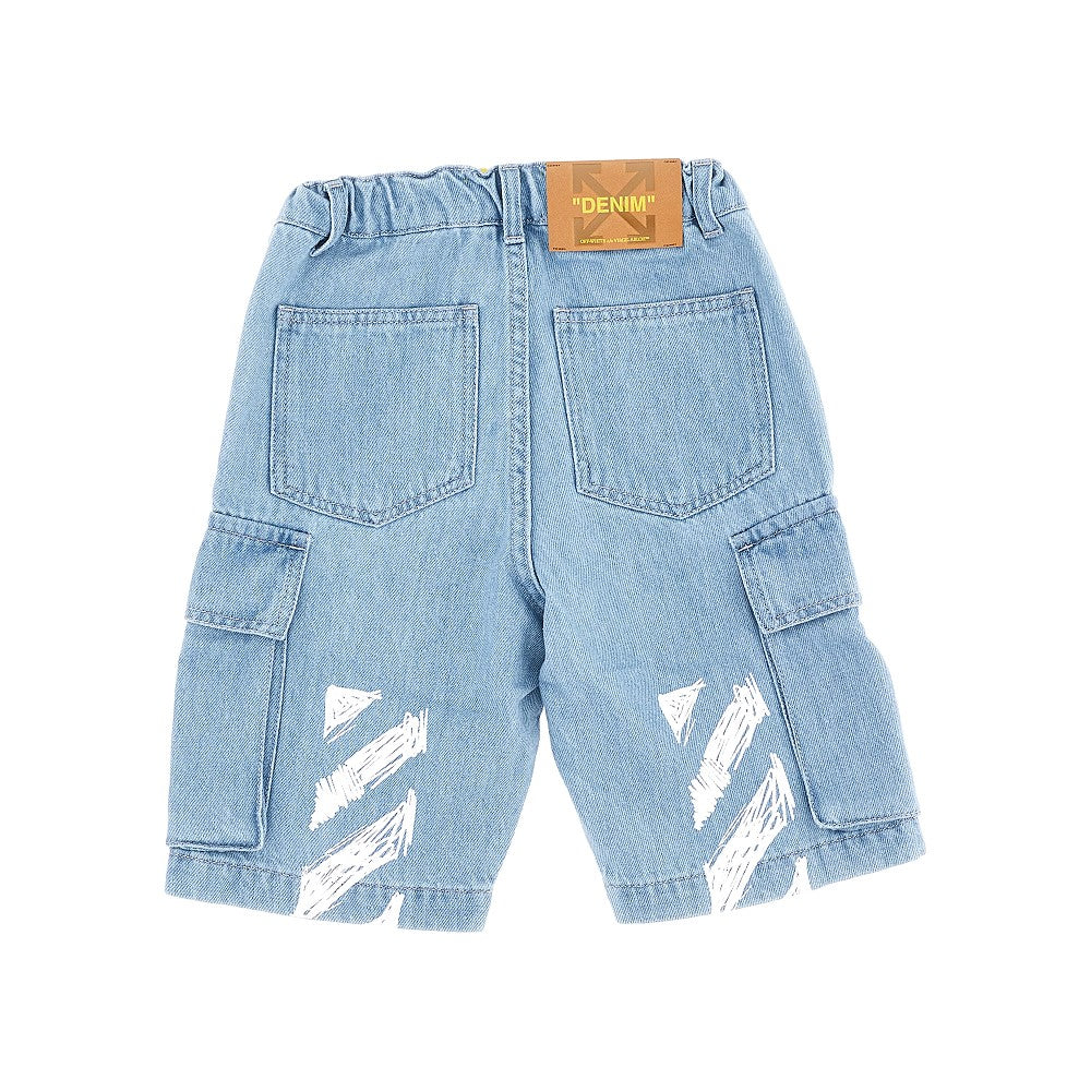 Off-White Bermuda cargo in denim 'Diag Sketch', view 2