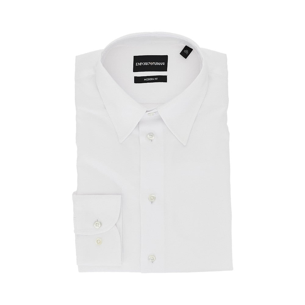 Emporio Armani Camicia Modern Fit in twill di cotone