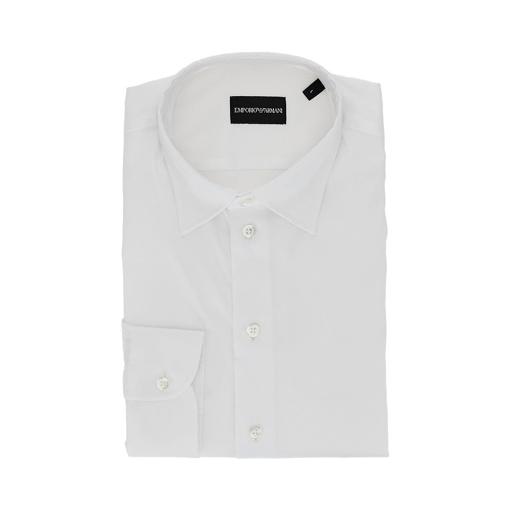 Emporio Armani Camicia in twill di cotone stretch
