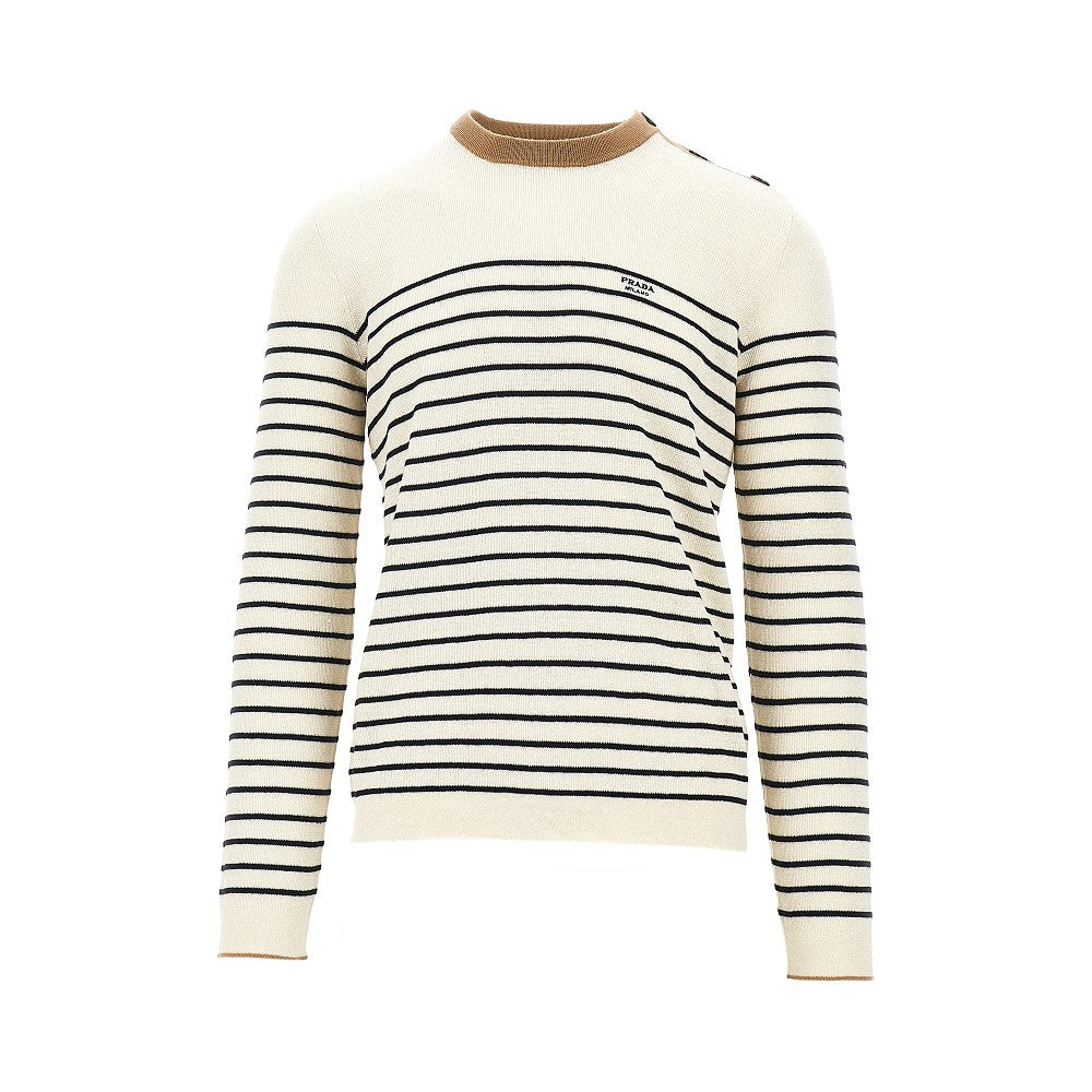 Prada Pullover marinière in misto lino