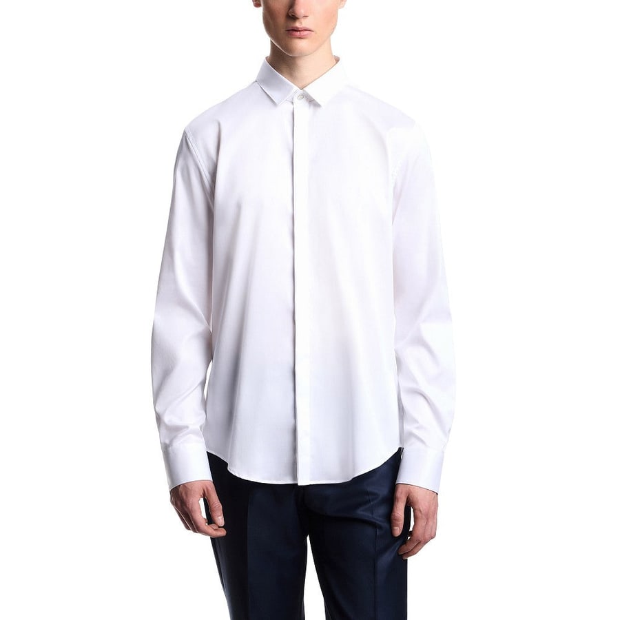 Emporio Armani Camicia in twill stretch, view 3