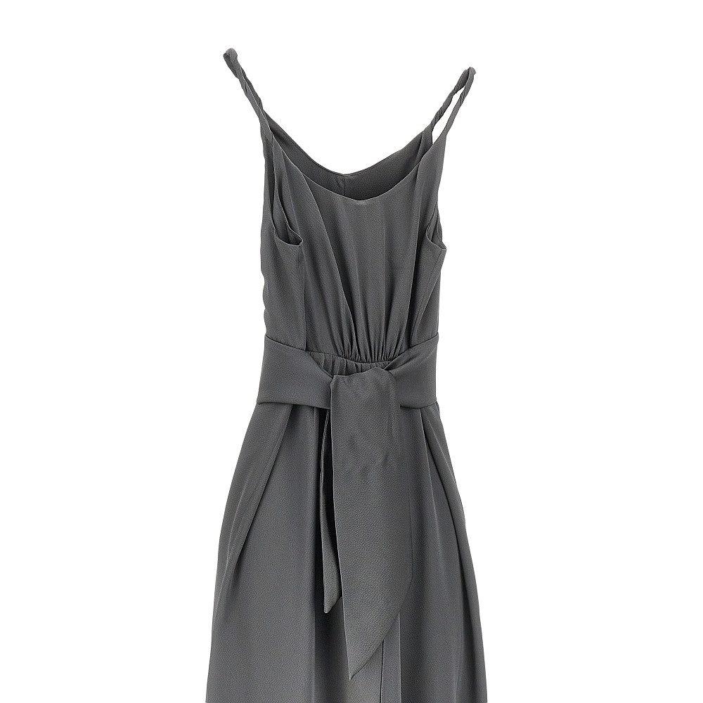 Emporio Armani Abito lungo in twill con fusciacca, view 2