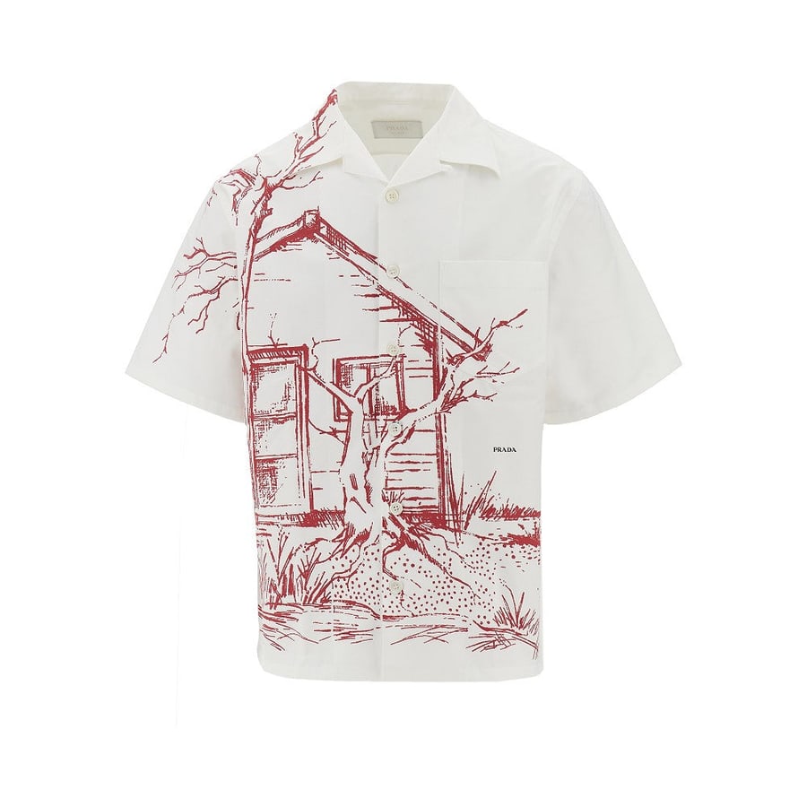 Prada Camicia bowling stampata in cotone