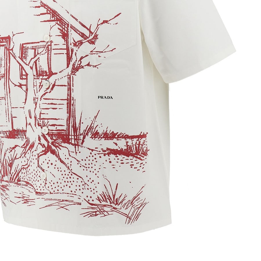 Prada Camicia bowling stampata in cotone, view 2