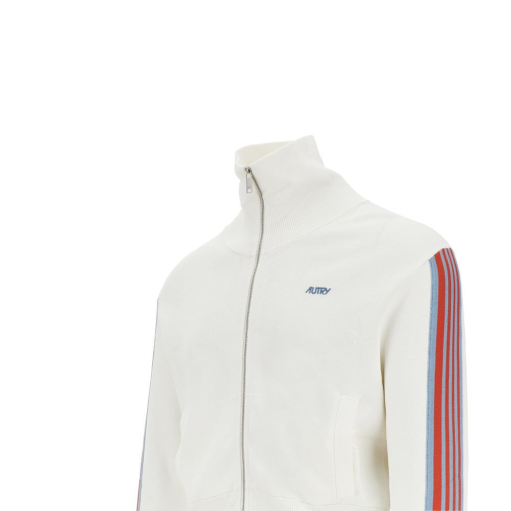 Autry Track jacket in maglia con logo ricamato, view 2