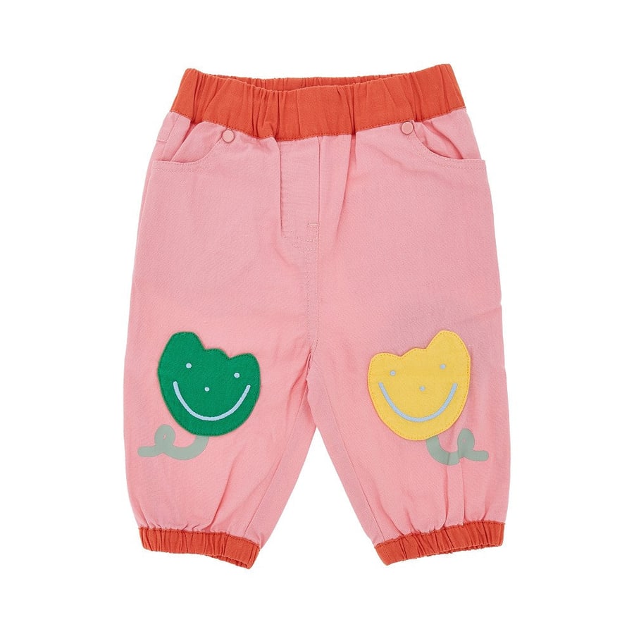 Stella McCartney Pantalone in cotone con patch floreali