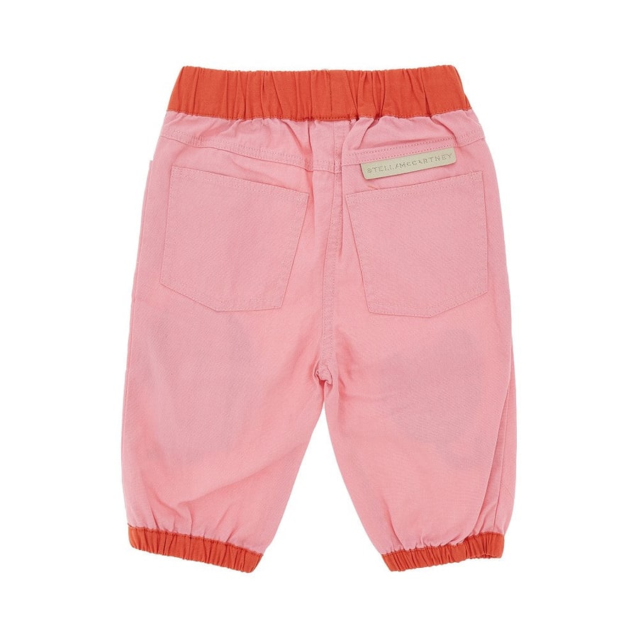 Stella McCartney Pantalone in cotone con patch floreali, view 2