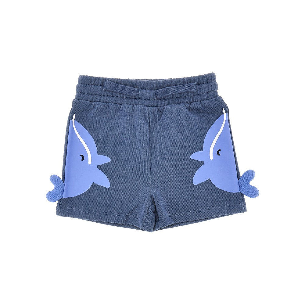 Stella McCartney Shorts in french terry con stampa balena