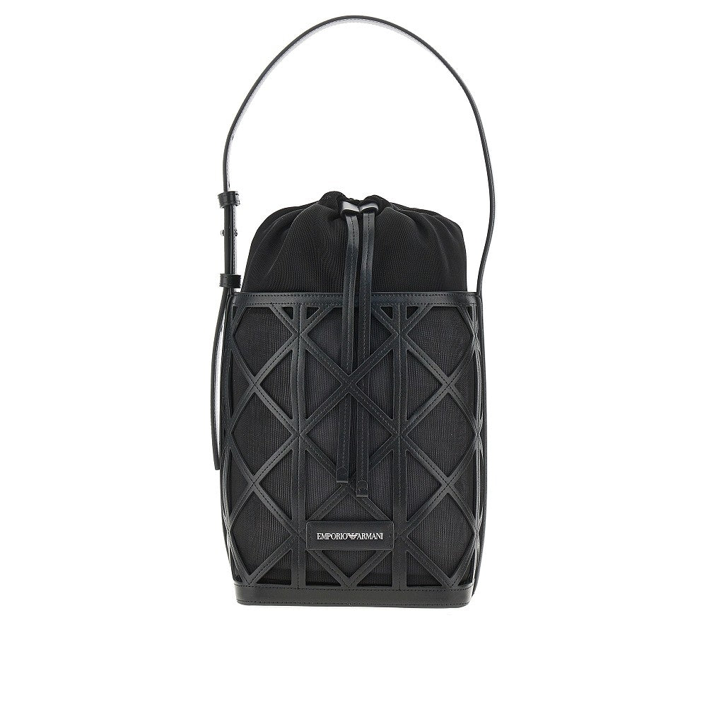 Emporio Armani Borsa a secchiello in pelle sintetica e mesh
