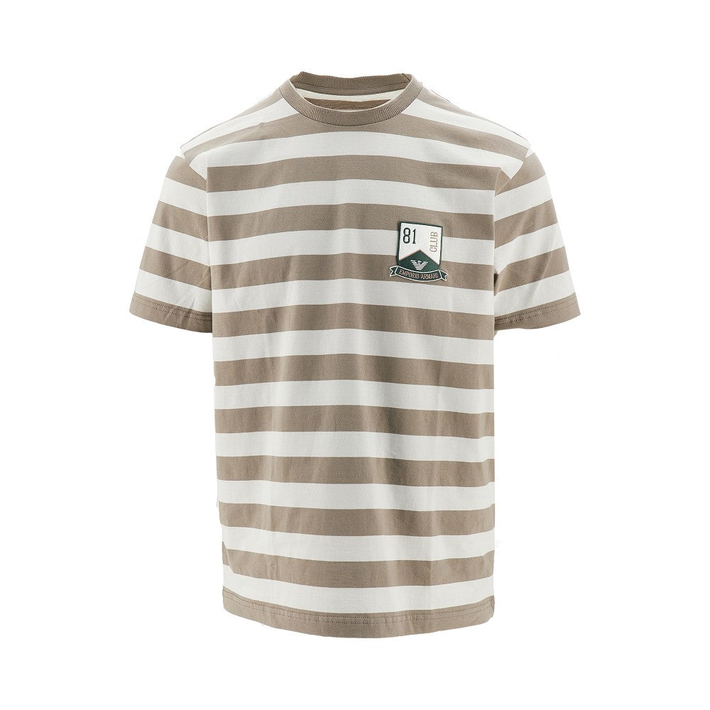 Emporio Armani T-shirt a righe con patch EA Club