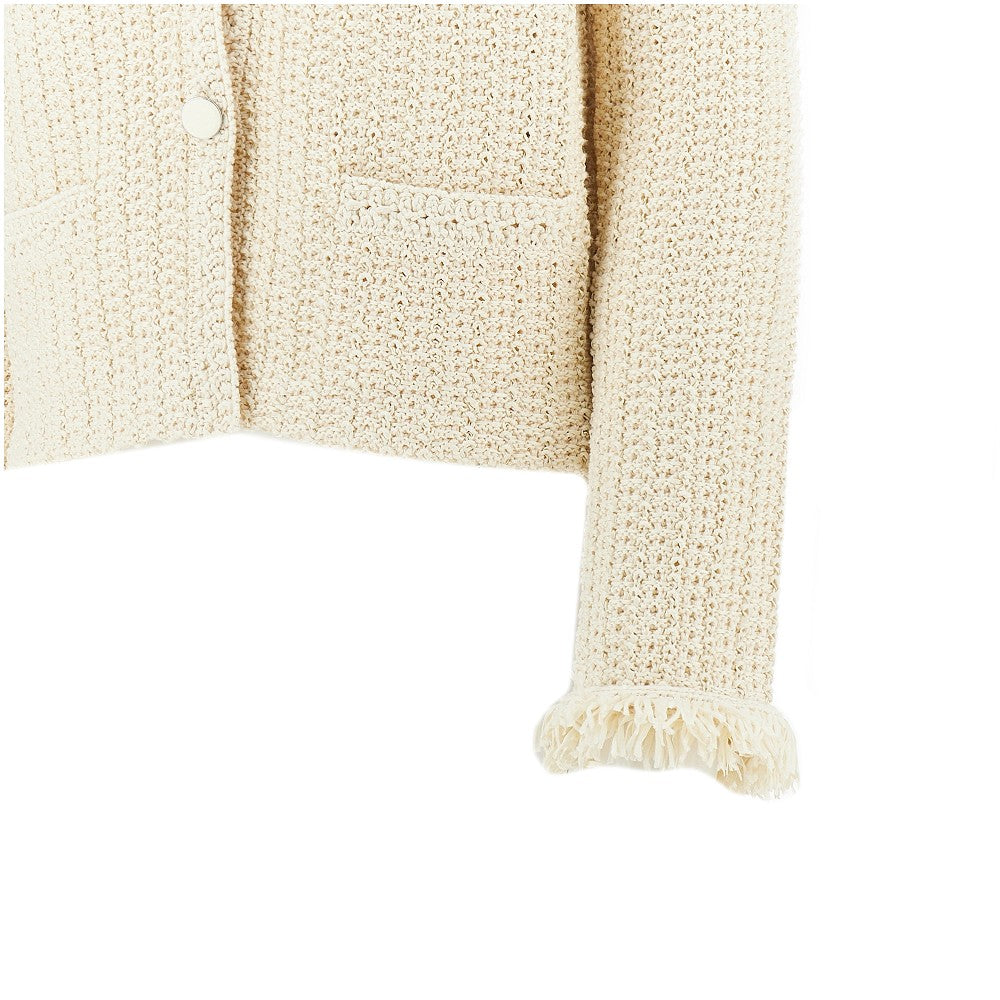 Emporio Armani Giacca in maglia crochet effetto rafia, view 2