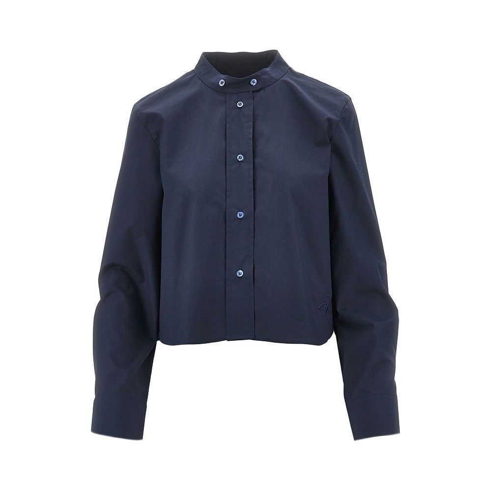 Emporio Armani Camicia in popeline con colletto alla coreana