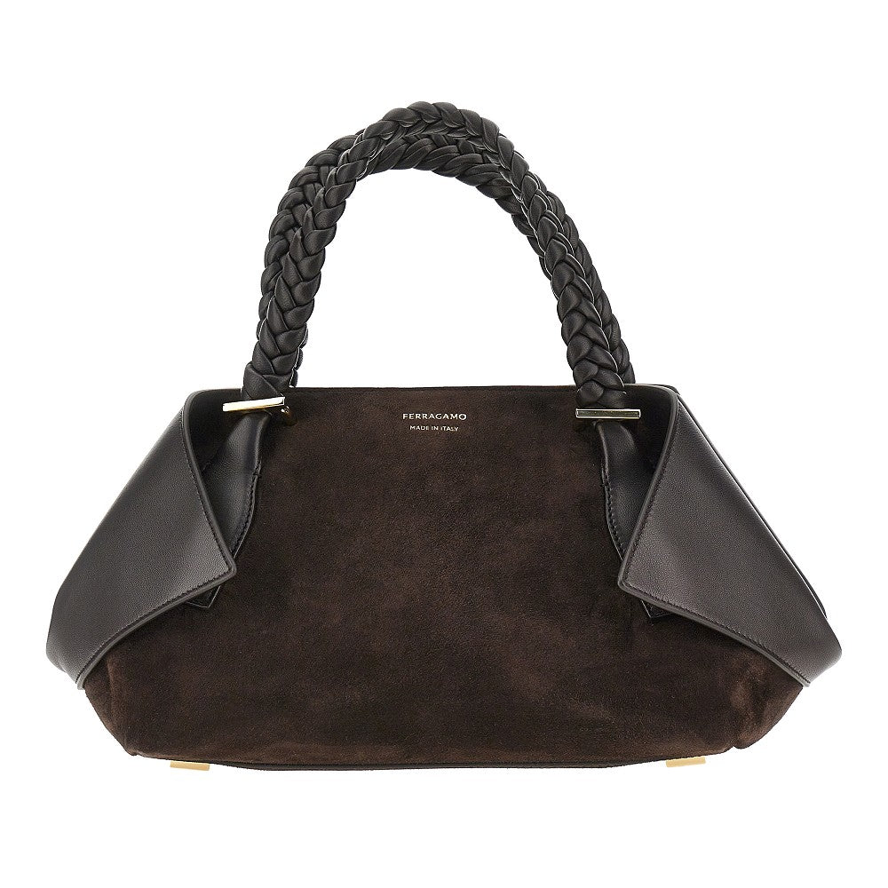 Ferragamo Borsa a mano in pelle con logo