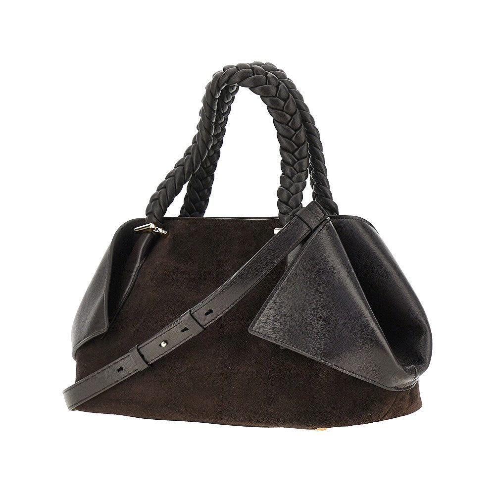Ferragamo Borsa a mano in pelle con logo, view 2