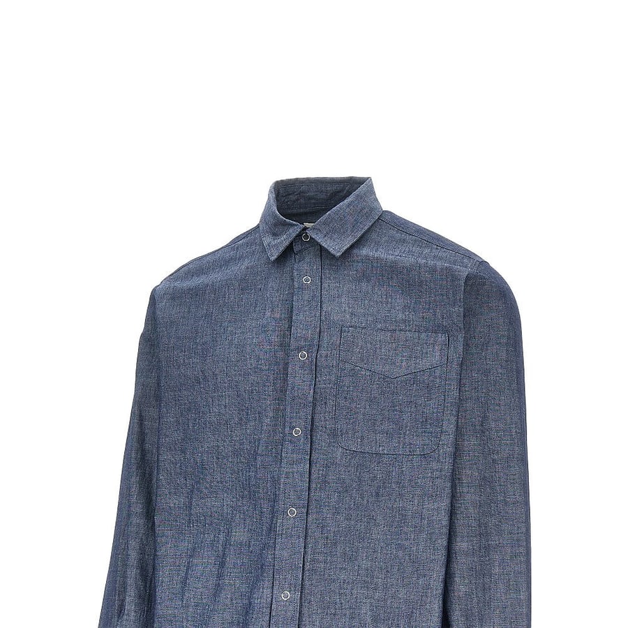 FORET Camicia in denim chambray 'Maple', view 2