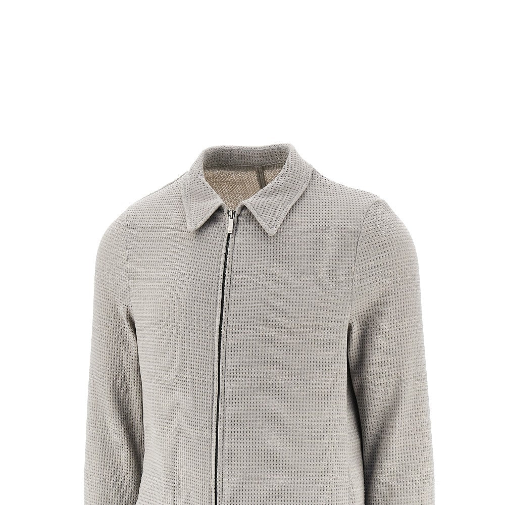 Emporio Armani Giacca in jersey waffle con zip, view 2