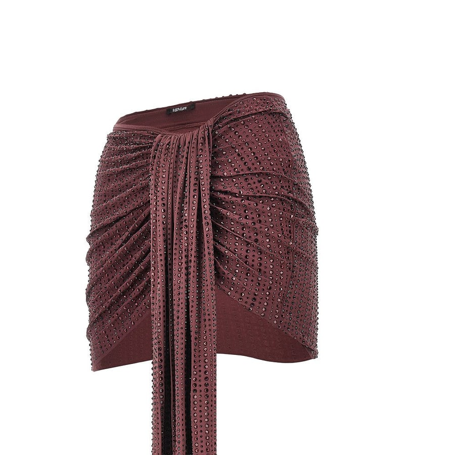 VENUJA Minigonna drappeggiata con strass, view 2