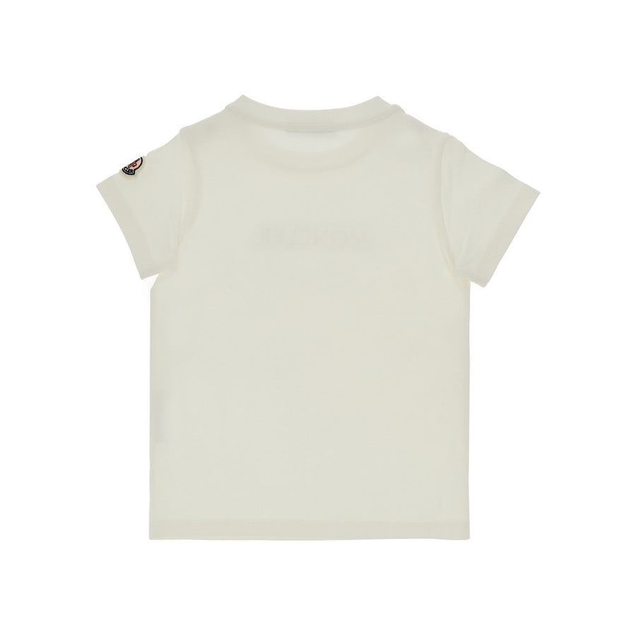 Moncler T-shirt in cotone stretch con ricamo logo, view 2