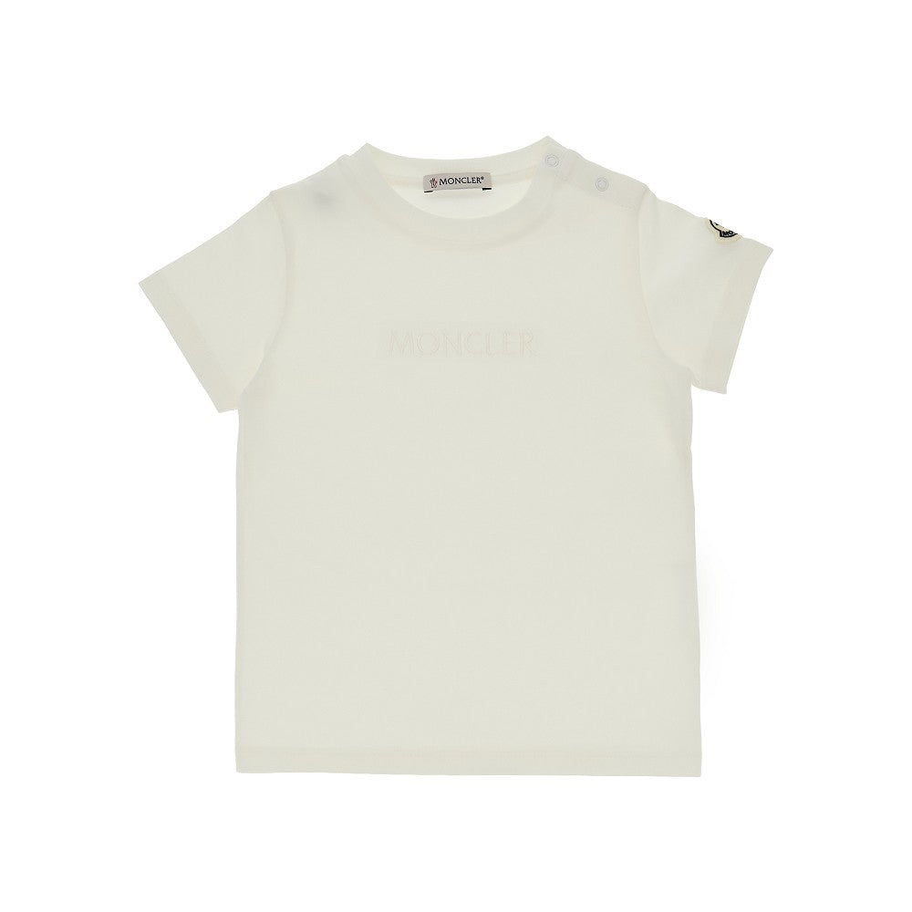 Moncler T-shirt in cotone stretch con ricamo logo