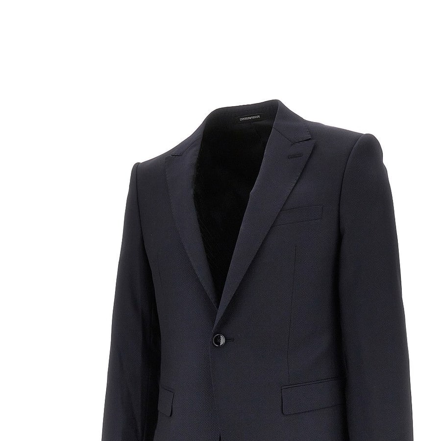 Emporio Armani Abito David Line in lana e seta jacquard, view 2